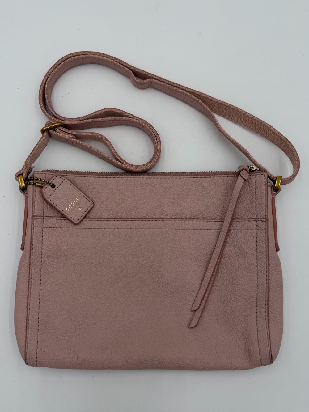 Fossil Sydney Leather Crossbody – Blush Pink